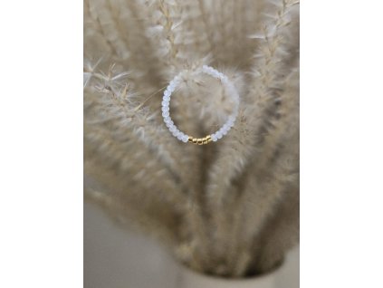 Prstýnek - bílá/zlatá
