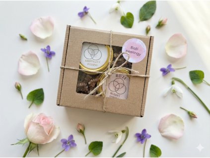 Dárkové balení Křišťálový a Růžový peeling malý