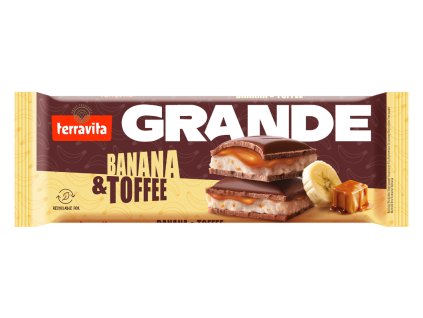 czekolada mleczna z nadzieniem o smaku bananowym i nadzieniem o smaku toffi z chipsami bananowymi