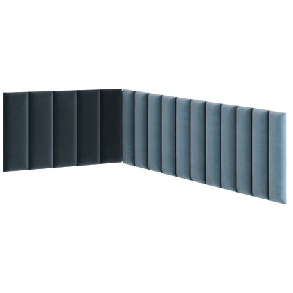 Čalouněný panel Quadratta 100+220x50 cm modrý