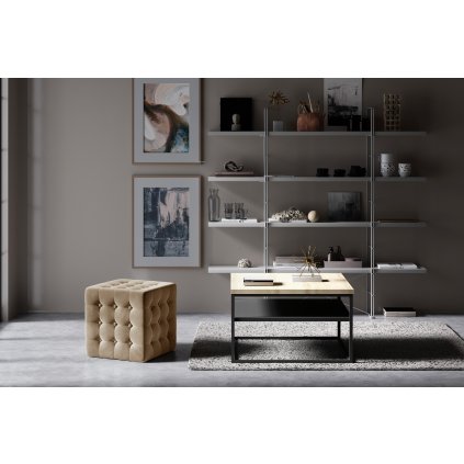 Taburet Sofia (Materiál a barva potahu Monolith 09 - světle hnědá)