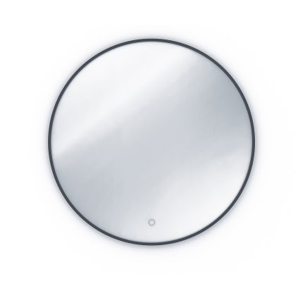 Zrcadlo Divissi A s LED osvětlením ⌀80 cm, černé