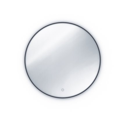 Zrcadlo Divissi A s LED osvětlením ⌀60 cm, černé