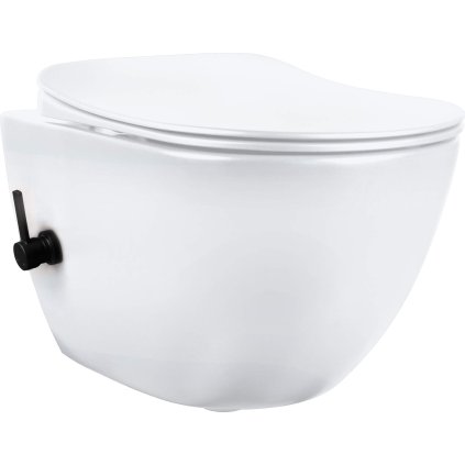 Závěsný WC komplet bez příruby s funkcí bidetu Peonia - CBP 6WNW, včetně SoftClose sedátka, bílá