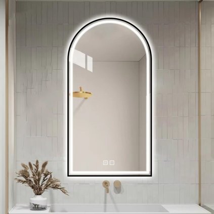 Zrcadlo 60x100 cm s vyhříváním a regulovatelným LED osvětlením HOM-06504