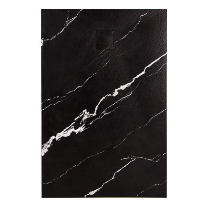 Obdélníková akrylátová sprchová vanička HYD-OSV-RIKO 120x90 černý mramor