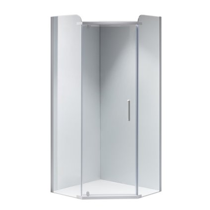 Pětiúhelníkový sprchový kout HYD-PK91B 90x90 bílá/transparent - bez vaničky