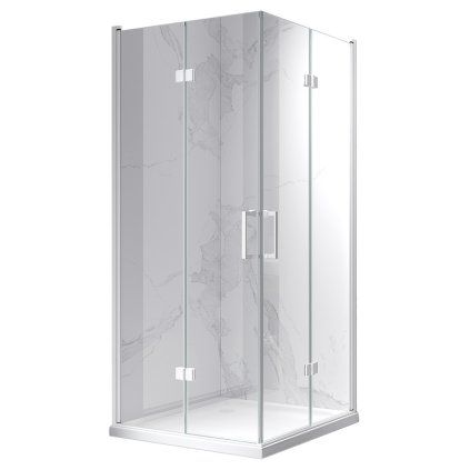 Čtvercový sprchový kout HYD-SK08B 80x80 bílá/transparent - bez vaničky