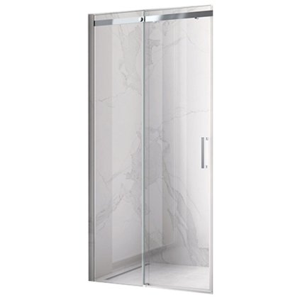 Posuvné sprchové dveře HYD-PD09F 150 chrom/transparent pro instalaci do niky - bez vaničky