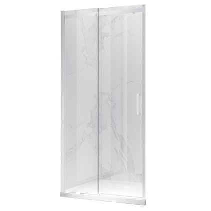 Posuvné sprchové dveře HYD-PD09A 100 bílá/transparent pro instalaci do niky - bez vaničky