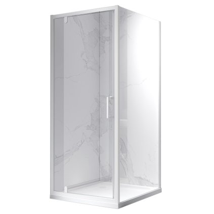 Čtvercový sprchový kout HYD-OK04B 80x80 bílá/transparent - bez vaničky