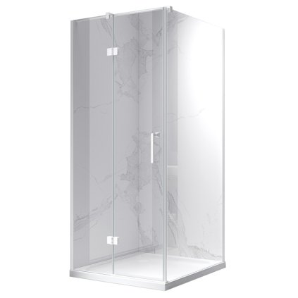 Čtvercový sprchový kout HYD-SK01D 100x100 bílá/transparent - bez vaničky