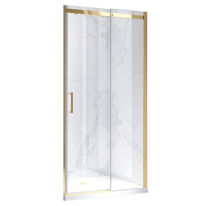 Posuvné sprchové dveře HYD-PD09E 140 zlatá/transparent pro instalaci do niky - bez vaničky