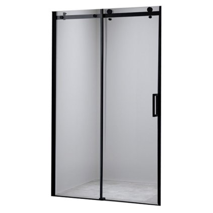 Posuvné sprchové dveře HYD-PD03G 150 černá/transparent pro instalaci do niky - bez vaničky