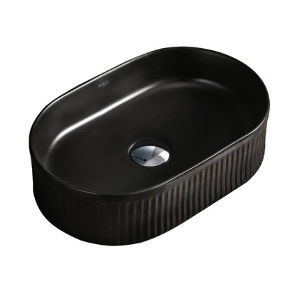 Keramické umyvadlo na desku HYD-EX-MTB-490 49x31 cm, černé matné