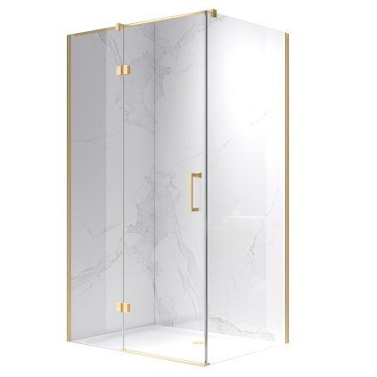 Obdélníkový sprchový kout HYD-OK03C 120x90 zlatý kartáčovaný/transparent - bez vaničky