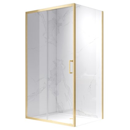 Obdélníkový sprchový kout HYD-OK104A 100x90 zlatý kartáčovaný/transparent - bez vaničky