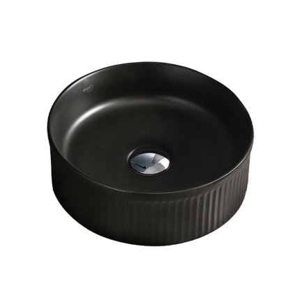 Keramické umyvadlo na desku HYD-LA-MTB-RF-370 ø37 cm, černé mat