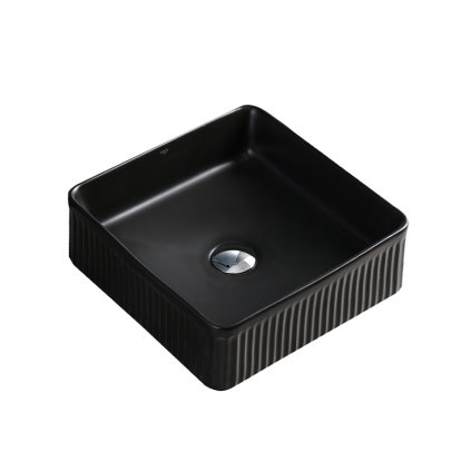 Keramické umyvadlo na desku HYD-AA-MTB-375 37,5x37,5 cm, černé mat