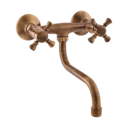 Umyvadlová/dřezová baterie MORAVA RETRO - MK301.x/21SM, Stará mosaz (Bronz) (SLEZÁK RAV-Barva Stará mosaz, SLEZÁK RAV-Rozteč připojení (mm) 100)