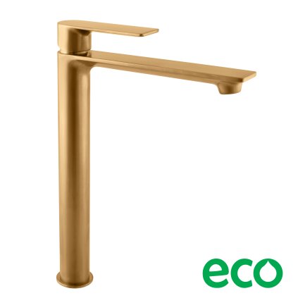 Umyvadlová vysoká baterie bez výpusti NIL - NL130.xZK, Zlatá kartáčovaná (SLEZÁK RAV-Barva Zlatá kartáčovaná, SLEZÁK RAV-Připojovací hadičky - závit 1/2")