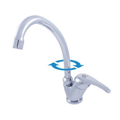 Dřezová baterie SÁZAVA - SAx06.x/1, Chrom (SLEZÁK RAV-Barva Chrom, SLEZÁK RAV-Připojovací hadičky - závit 3/8", SLEZÁK RAV-Typ ovládací páky Ovládací páka č.: 0 - (SA006.0/1))