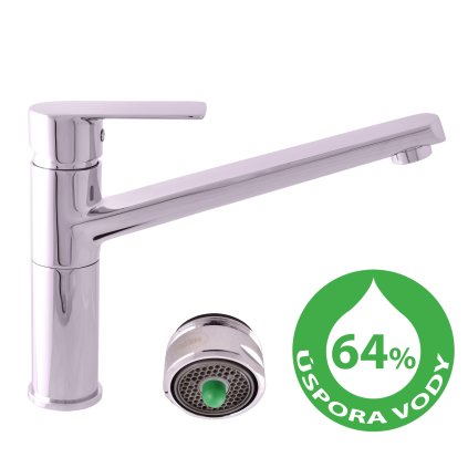 Dřezová baterie VLTAVA ECO - VTE404.x, Chrom (SLEZÁK RAV-Barva Chrom, SLEZÁK RAV-Připojovací hadičky - závit 1/2")