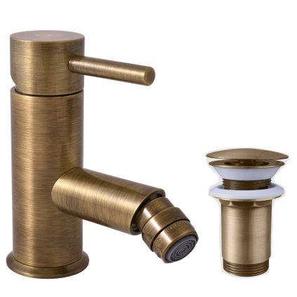 Bidetová baterie s výpustí SEINA - SE945.xKSM, Stará mosaz (Bronz) (SLEZÁK RAV-Barva Stará mosaz, SLEZÁK RAV-Připojovací hadičky - závit 3/8")