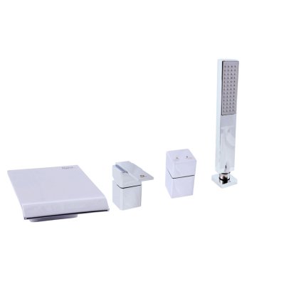 Vanová baterie 4-otvorová - vodopád LOIRA - LR573.xP, Chrom (SLEZÁK RAV-Barva Chrom, SLEZÁK RAV-Připojovací hadičky - závit 1/2")