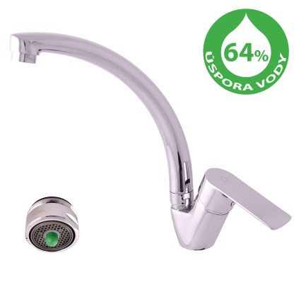 Dřezová baterie VLTAVA ECO - VTE406.x/3, Chrom (SLEZÁK RAV-Barva Chrom, SLEZÁK RAV-Připojovací hadičky - závit 1/2")