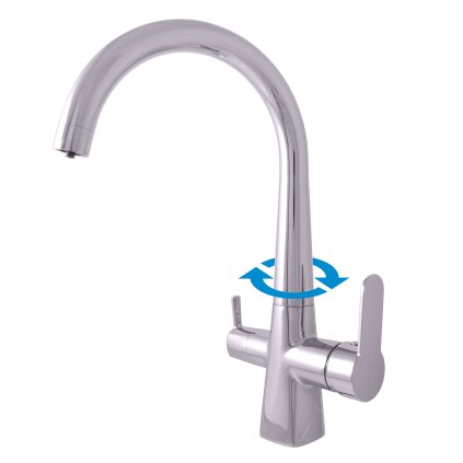 Dřezová baterie na dvě vody ZAMBEZI - ZA018.x, Chrom (SLEZÁK RAV-Barva Chrom, SLEZÁK RAV-Připojovací hadičky - závit 3/8")