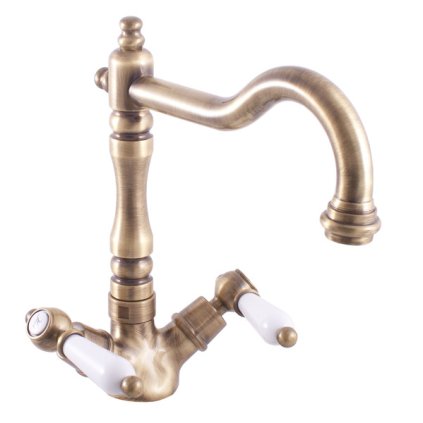 Dřezová baterie MORAVA RETRO - MK520.x/8SM, Stará mosaz (Bronz) (SLEZÁK RAV-Barva Stará mosaz, SLEZÁK RAV-Připojovací hadičky - závit 1/2")