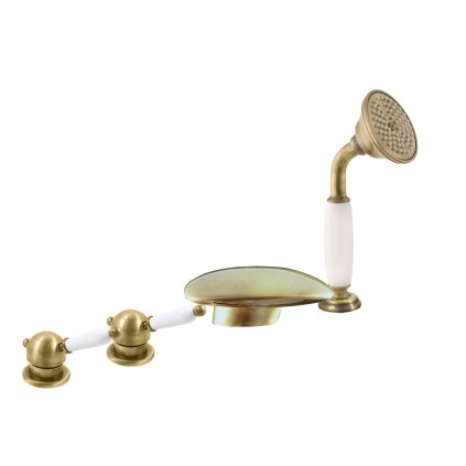 Vanová baterie 4-otvorová LABE - L570.xPSM, Stará mosaz (Bronz) (SLEZÁK RAV-Barva Stará mosaz, SLEZÁK RAV-Připojovací hadičky - závit 1/2")