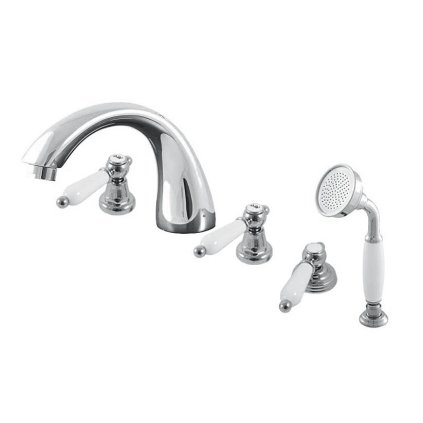 Vanová baterie 4-otvorová MORAVA RETRO - MK569.xP, Chrom (SLEZÁK RAV-Barva Chrom, SLEZÁK RAV-Připojovací hadičky - závit 3/8")