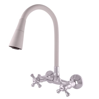 Umyvadlová/dřezová baterie s flexibilním ramínkem MORAVA RETRO - MK302.x/13S, Šedá/chrom (SLEZÁK RAV-Barva Šedá/chrom, SLEZÁK RAV-Rozteč připojení (mm) 100)
