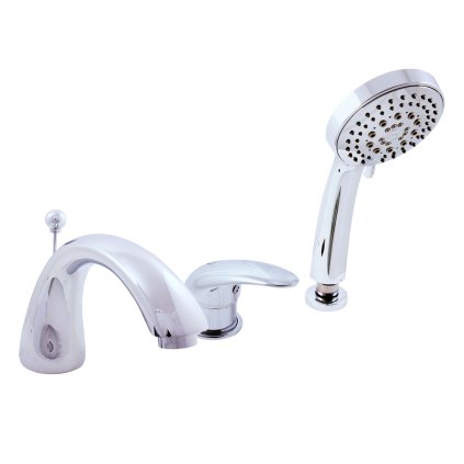 Vanová baterie 3-otvorová - vodopád DUNAJ - D469.xS, Chrom (SLEZÁK RAV-Barva Chrom, SLEZÁK RAV-Připojovací hadičky - závit 3/8")