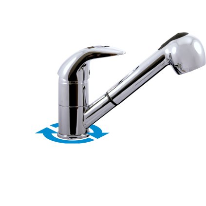 Dřezová baterie s vytahovací sprchou VLTAVA - V110.x, Chrom (SLEZÁK RAV-Barva Chrom, SLEZÁK RAV-Připojovací hadičky - závit 1/2")