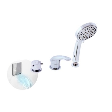 Vanová baterie 4-otvorová DUNAJ - D463.xP, Chrom (SLEZÁK RAV-Barva Chrom, SLEZÁK RAV-Připojovací hadičky - závit 1/2")