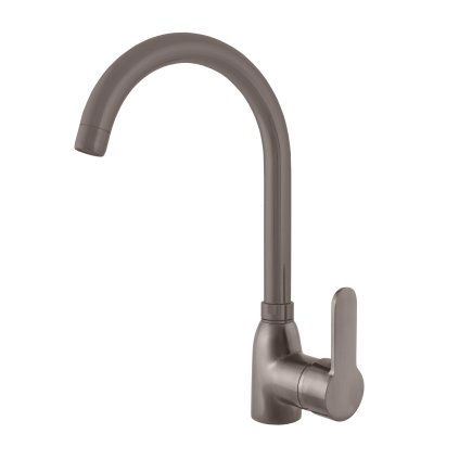 Dřezová baterie ZAMBEZI - ZA007.x/4MGK, Metal Grey kartáčovaná (SLEZÁK RAV-Barva Kovově šedá kartáčovaná, SLEZÁK RAV-Připojovací hadičky - závit 1/2")