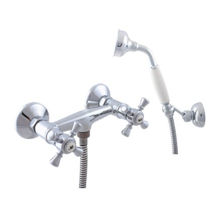 Sprchová baterie MORAVA RETRO se sprchovým setem - MK380.x/2, Chrom (SLEZÁK RAV-Barva Chrom, SLEZÁK RAV-Rozteč připojení (mm) 100)