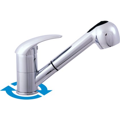 Dřezová baterie DUNAJ - D410.x, Chrom (SLEZÁK RAV-Barva Chrom, SLEZÁK RAV-Připojovací hadičky - závit 1/2")