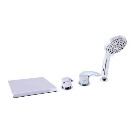 Vanová baterie 4-otvorová - vodopád DUNAJ - D474.xP, Chrom (SLEZÁK RAV-Barva Chrom, SLEZÁK RAV-Připojovací hadičky - závit 1/2")