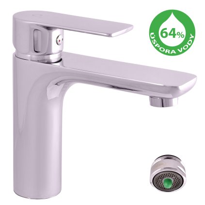 Umyvadlová baterie bez výpusti VLTAVA ECO - VTE428.x, Chrom (SLEZÁK RAV-Barva Chrom, SLEZÁK RAV-Připojovací hadičky - závit 3/8")