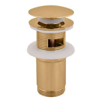 Výpusť umyvadlová CLICK-CLACK 5/4" s přepadem - MD0484ZK, Zlatá kartáčovaná
