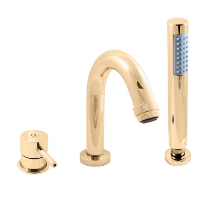 Vanová baterie 3-otvorová SEINA - SE962.xYZ, Zlatá lesk (SLEZÁK RAV-Barva Zlatá lesk, SLEZÁK RAV-Připojovací hadičky - závit 1/2")