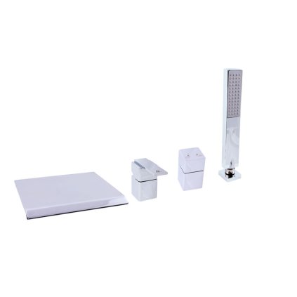 Vanová baterie 4-otvorová - vodopád LOIRA - LR574.xP, Chrom (SLEZÁK RAV-Barva Chrom, SLEZÁK RAV-Připojovací hadičky - závit 1/2")