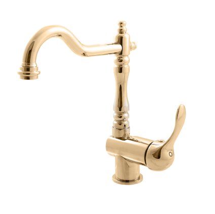 Umyvadlová/dřezová baterie bez výpusti LABE - L008.x/8Z, Zlatá lesk (SLEZÁK RAV-Barva Zlatá lesk, SLEZÁK RAV-Připojovací hadičky - závit 1/2")