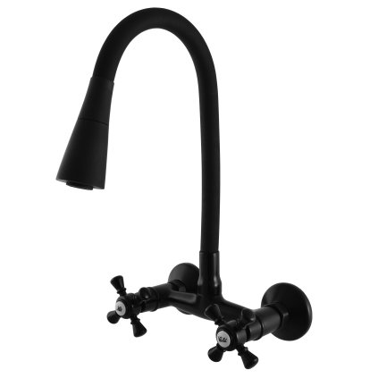 Umyvadlová/dřezová baterie s flexibilním ramínkem MORAVA RETRO - MK302.x/13CMAT, Černá mat (SLEZÁK RAV-Barva Černá mat, SLEZÁK RAV-Rozteč připojení (mm) 100)