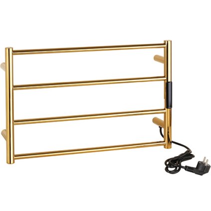 Elektrický koupelnový radiátor / sušák ručníků 560x370x90 mm, 63W, zlatá lesk - 704153081