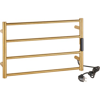 Elektrický koupelnový radiátor / sušák ručníků 560x370x90 mm, 63W, zlatá mat - 704153085